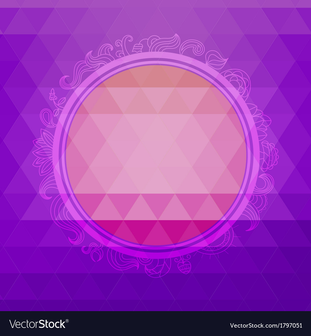 Round design element on a triangular background
