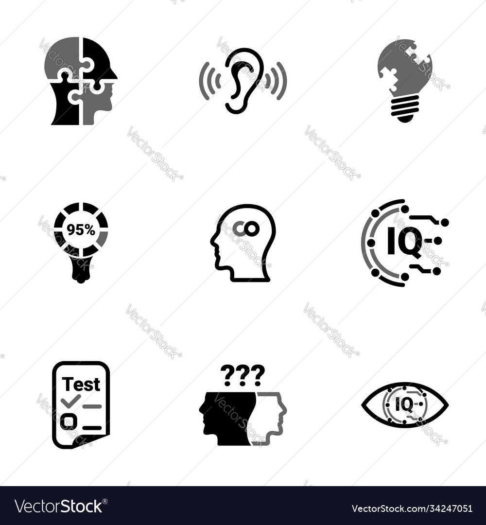 Set simple icons on a theme intellect Vector Image Set simple icons on a theme intellect