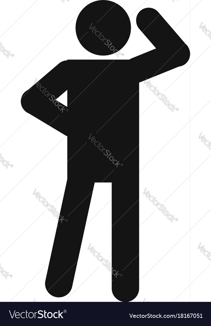 Stick figure stickman icon red Royalty Free Vector Image