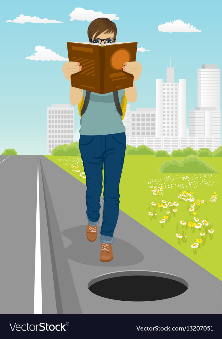 Student Near Unsecured Manhole
