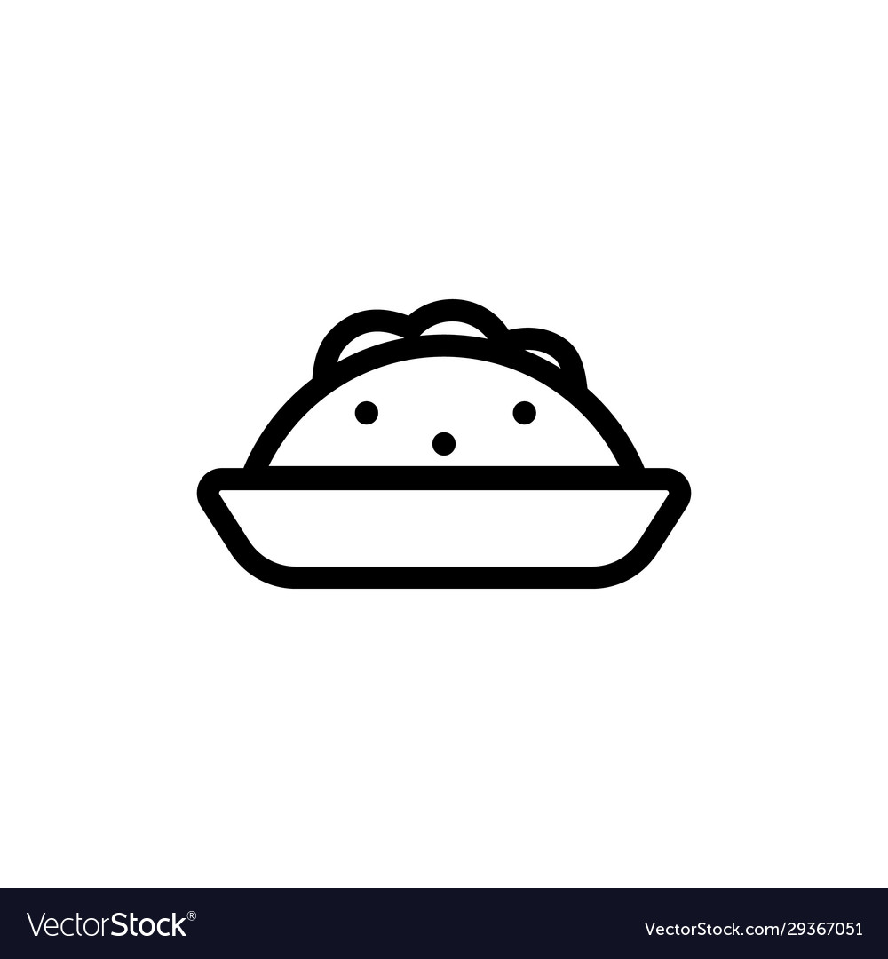 Taco icon isolated contour symbol vector image Taco icon isolated contour symbol