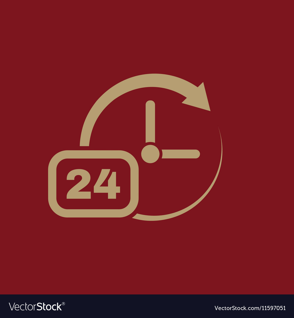 Time clock icon and watch timer 24 hours
