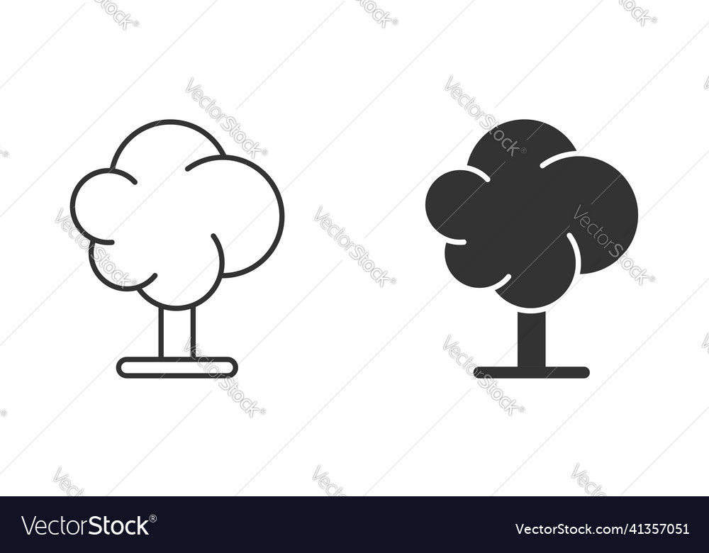 Tree icon in flat style forest on white isolated