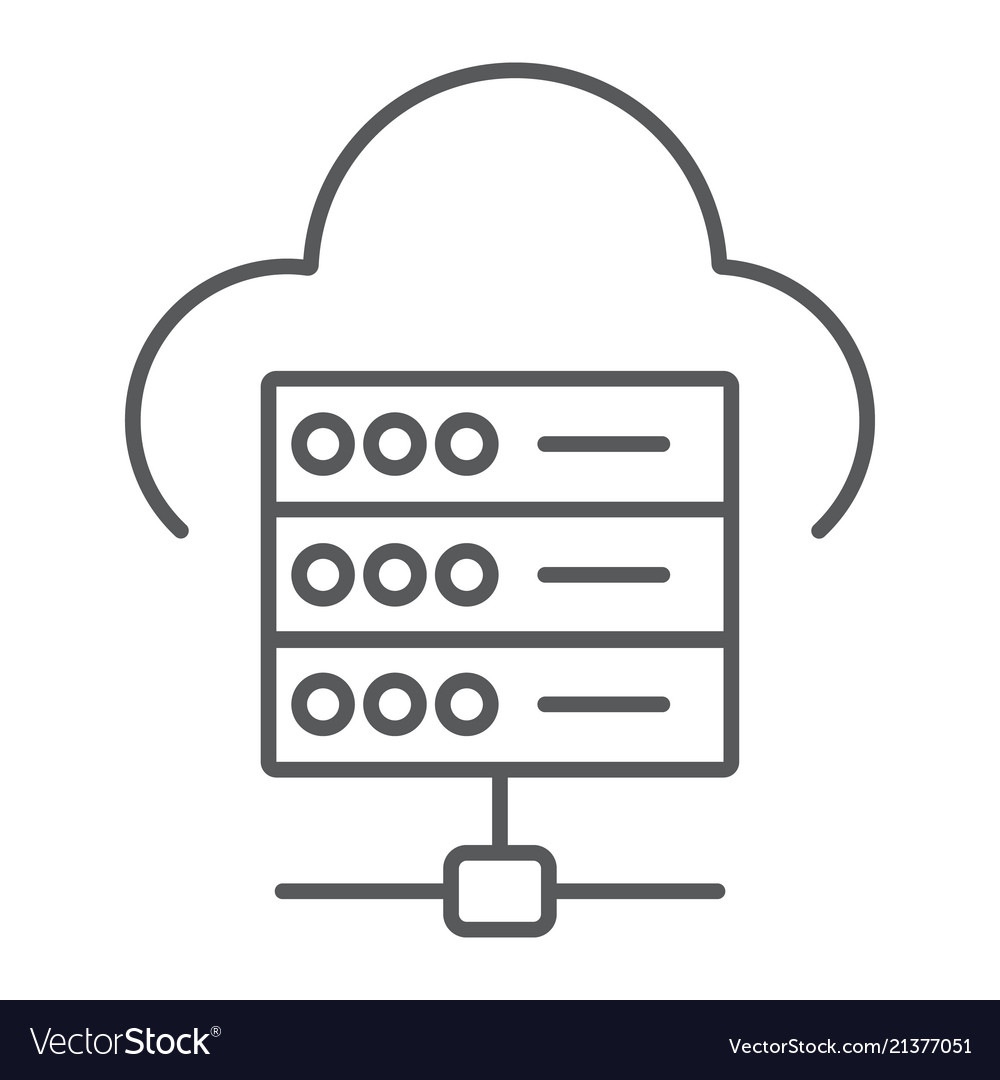 Web hosting thin line icon data and analytics vector image Web hosting thin line icon data and analytics