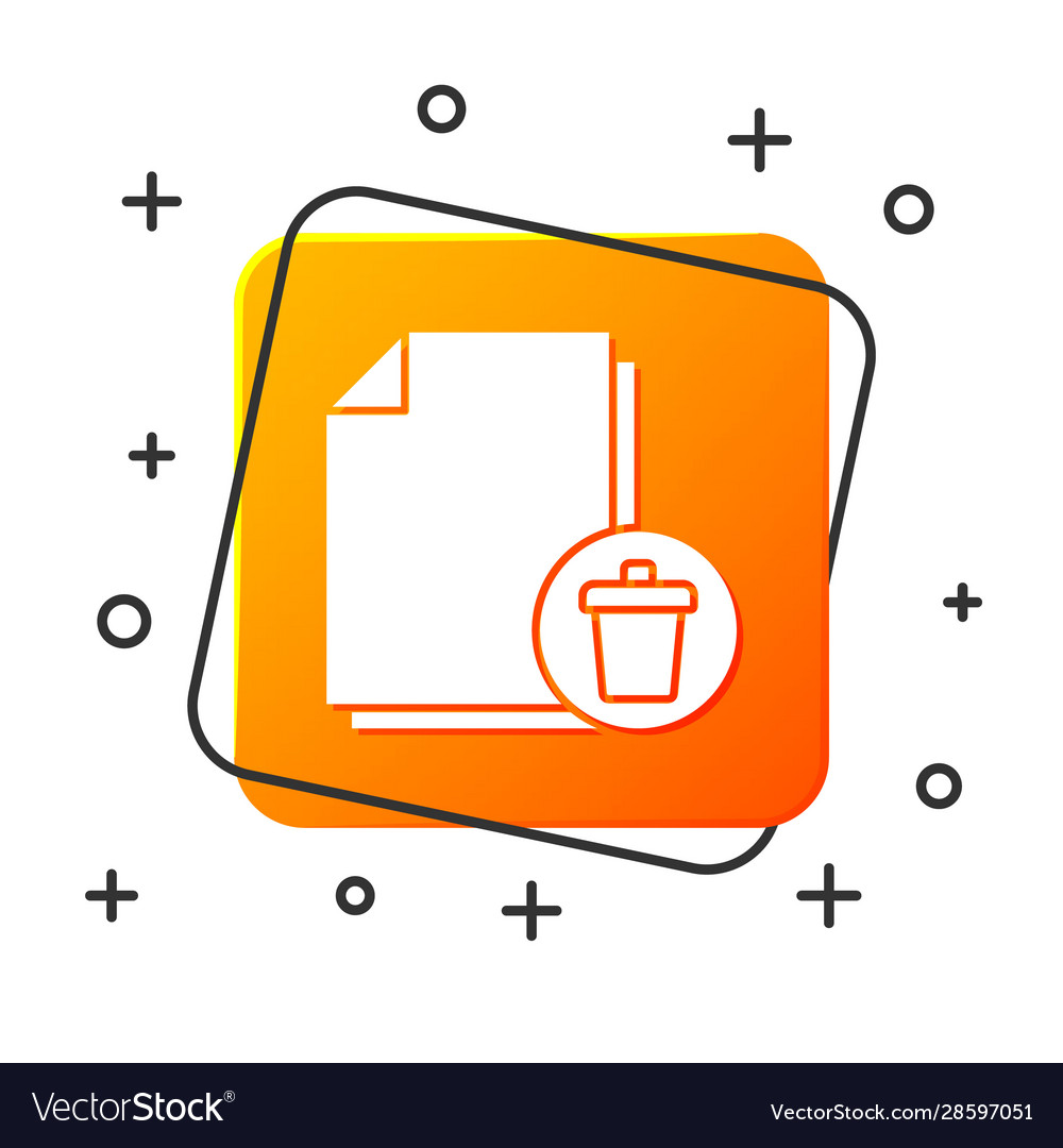 White delete file document icon isolated on vector image White delete file document icon isolated on