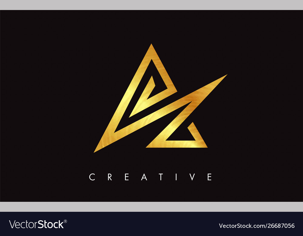 A gold golden letter modern trendy design logo Vector Image