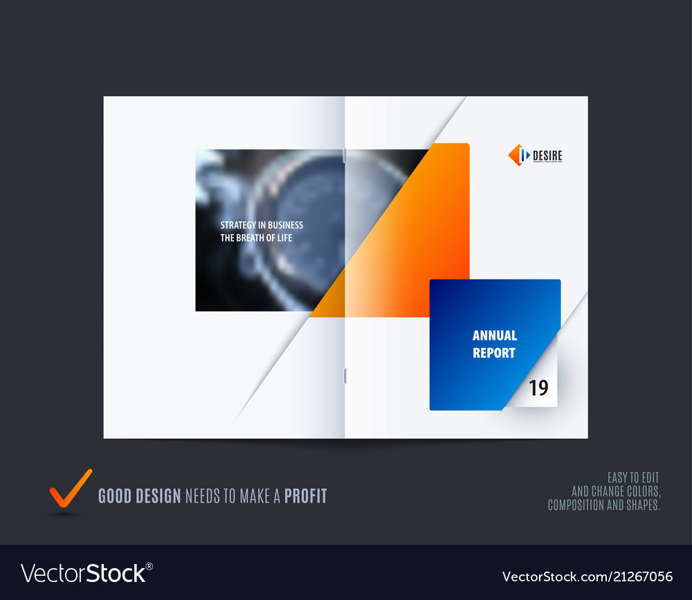 Abstract double-page brochure design rectangular vector image Abstract double-page brochure design rectangular