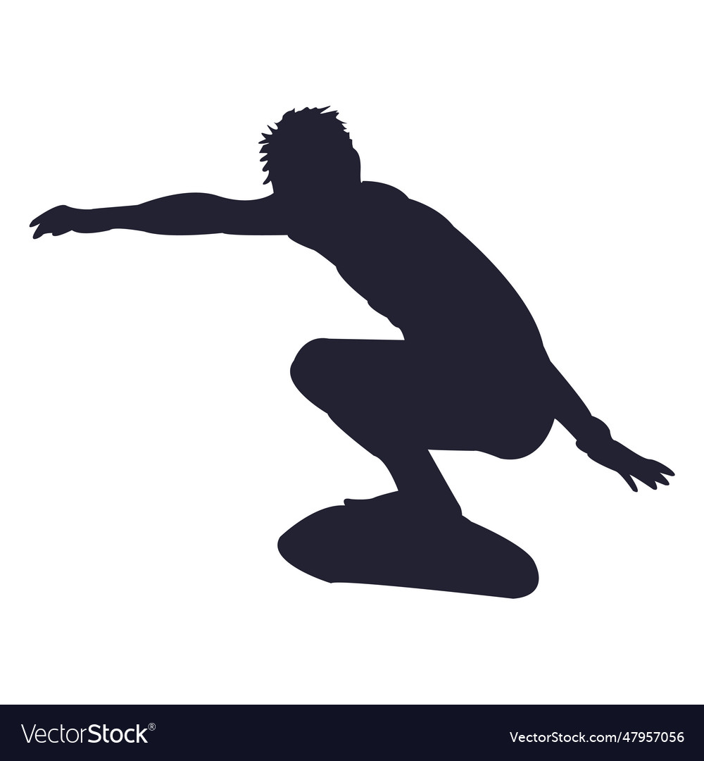 Boy surfing silhouette