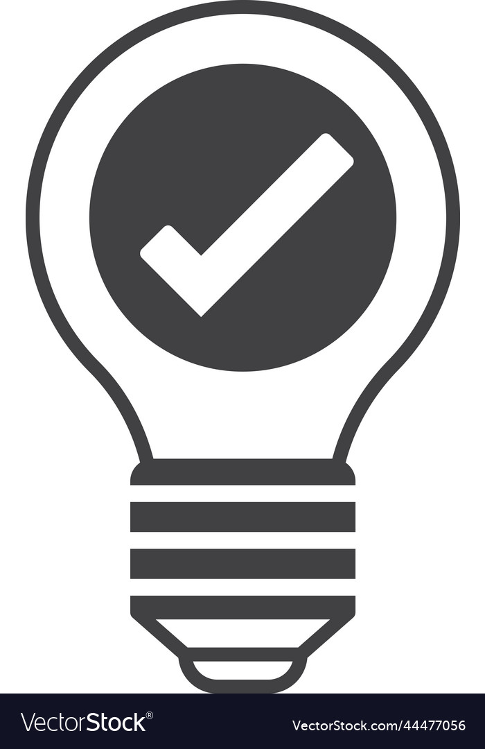 Check mark and light bulb in minimal style