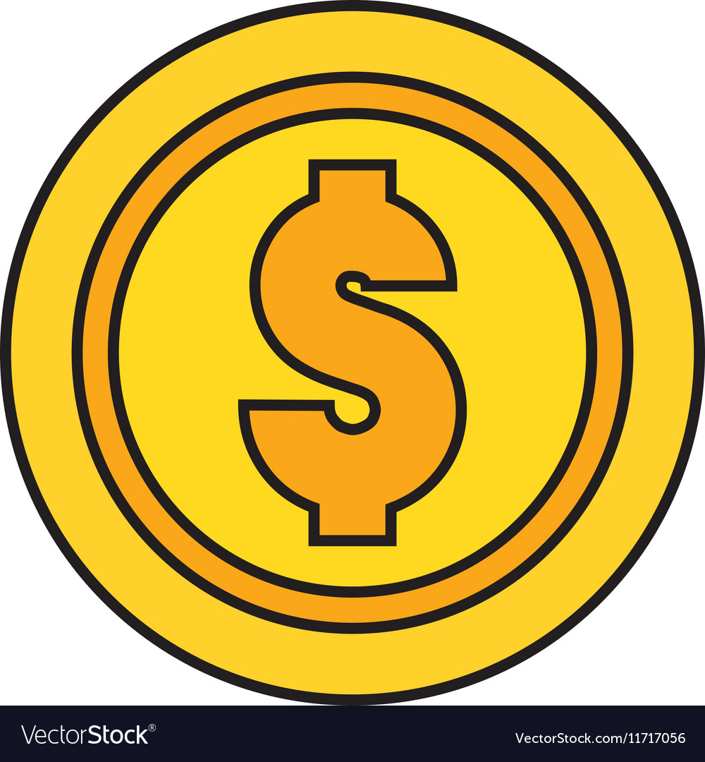 Coin money isolated icon Royalty Free Vector Image