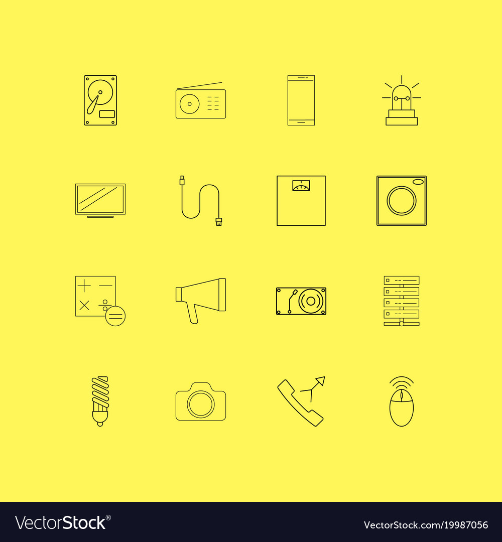 Devices linear icon set simple outline icons
