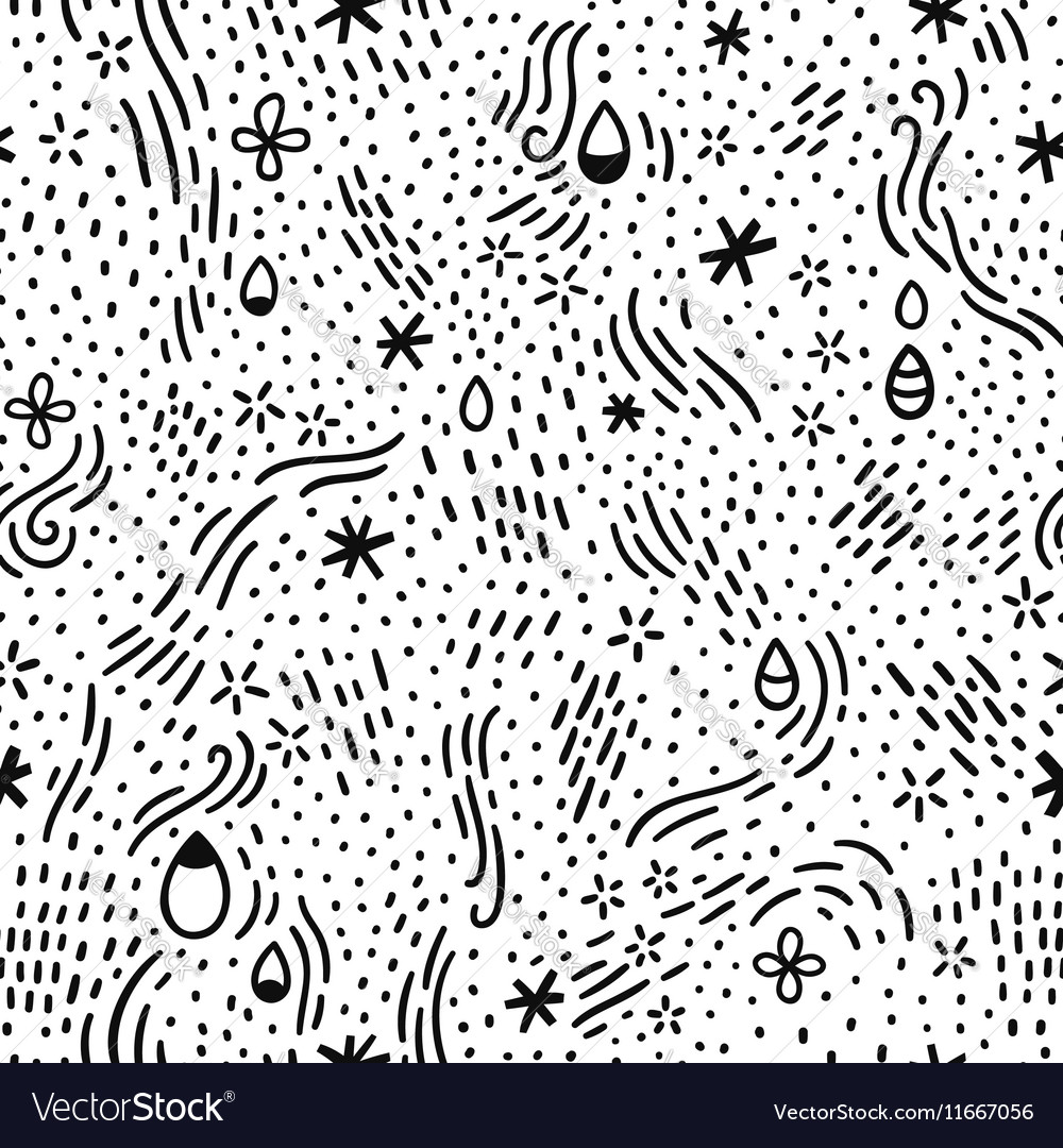 Doodle shapes and dots pattern Royalty Free Vector Image