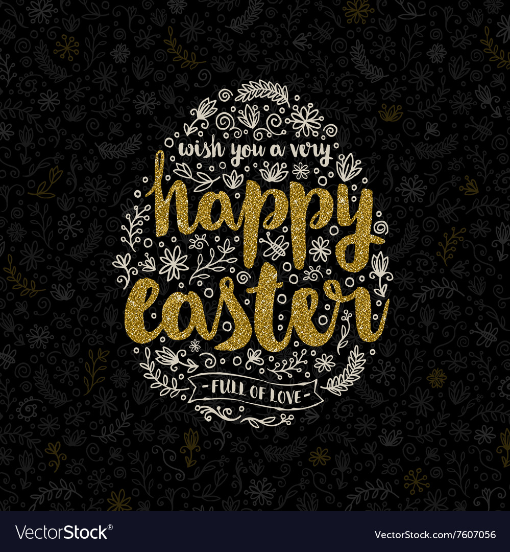 Easter greeting card with hand drawn element