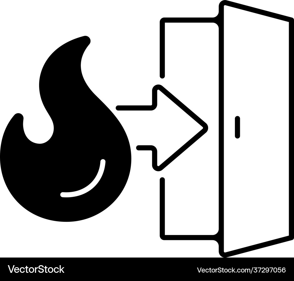 Emergency exit linear icon Royalty Free Vector Image