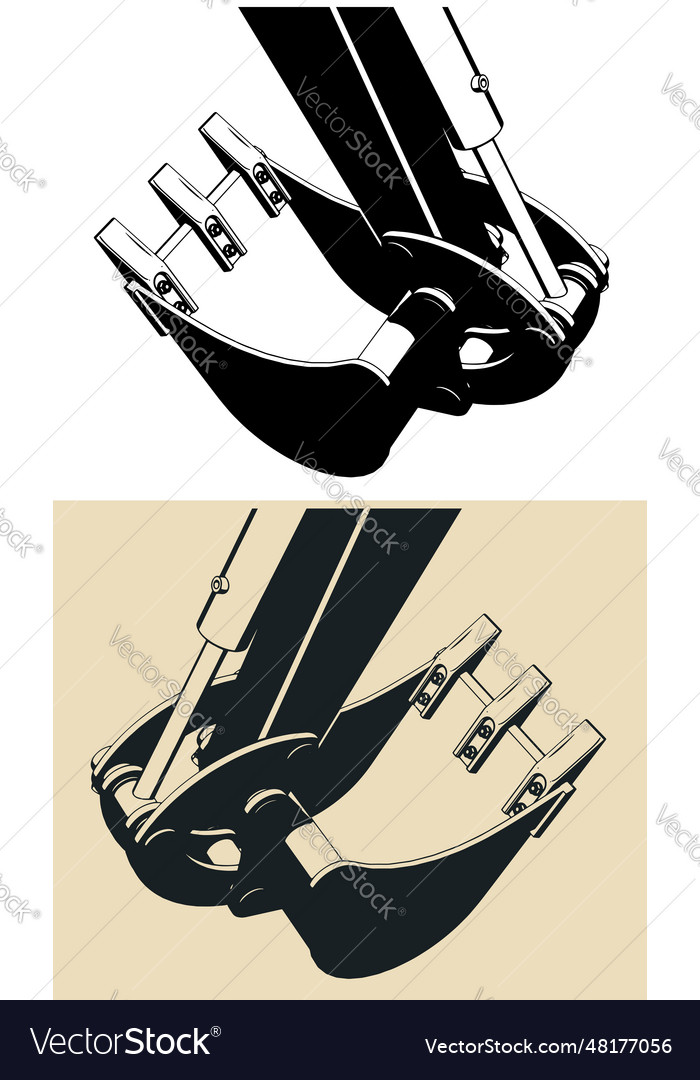 Excavator bucket Royalty Free Vector Image VectorStock