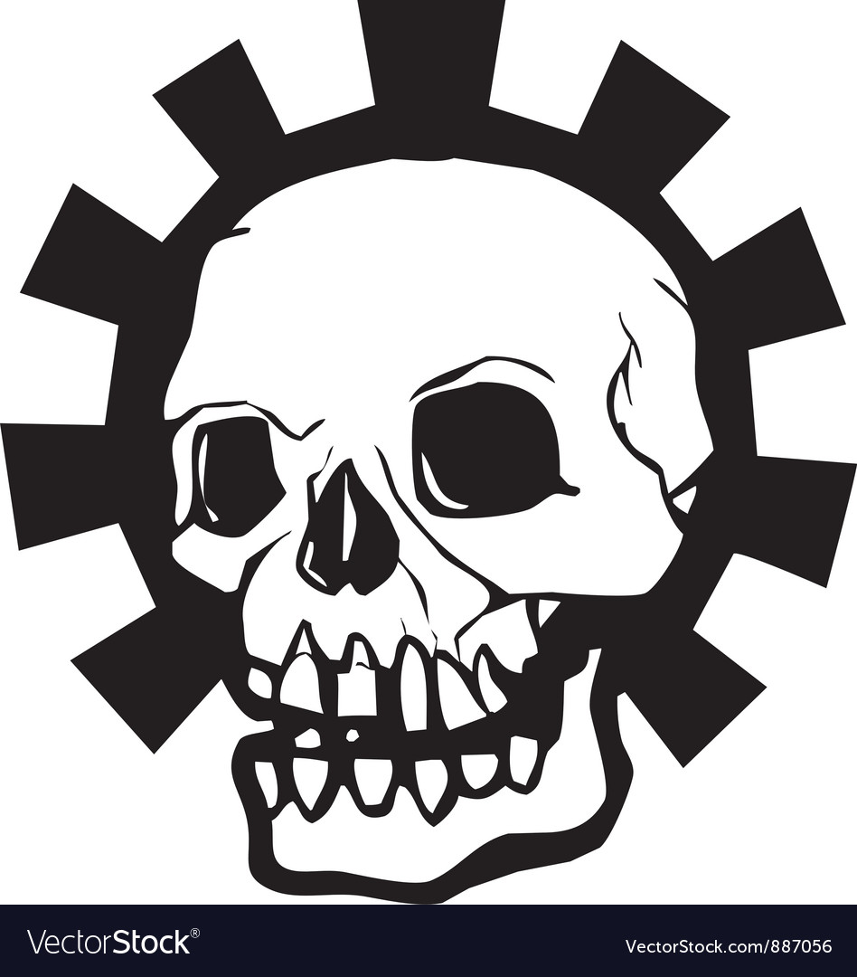 Gear Skull Full Royalty Free Vector Image VectorStock