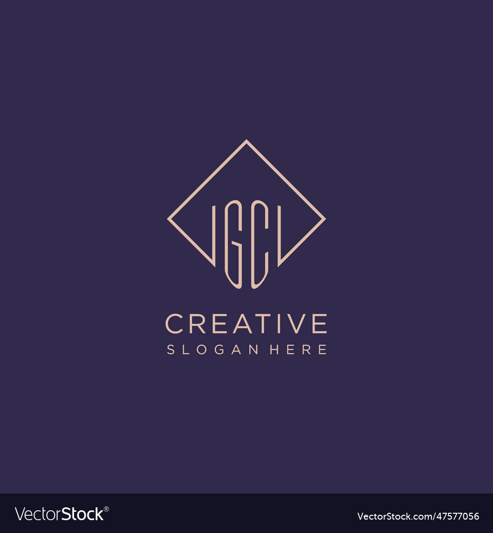 Initials gc logo monogram with rectangle style