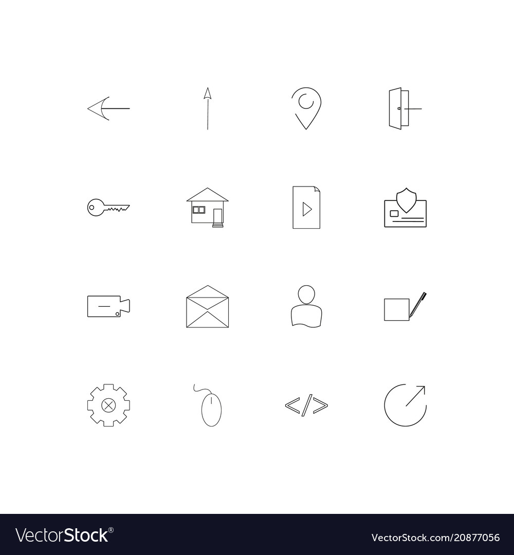 Interface linear thin icons set outlined simple