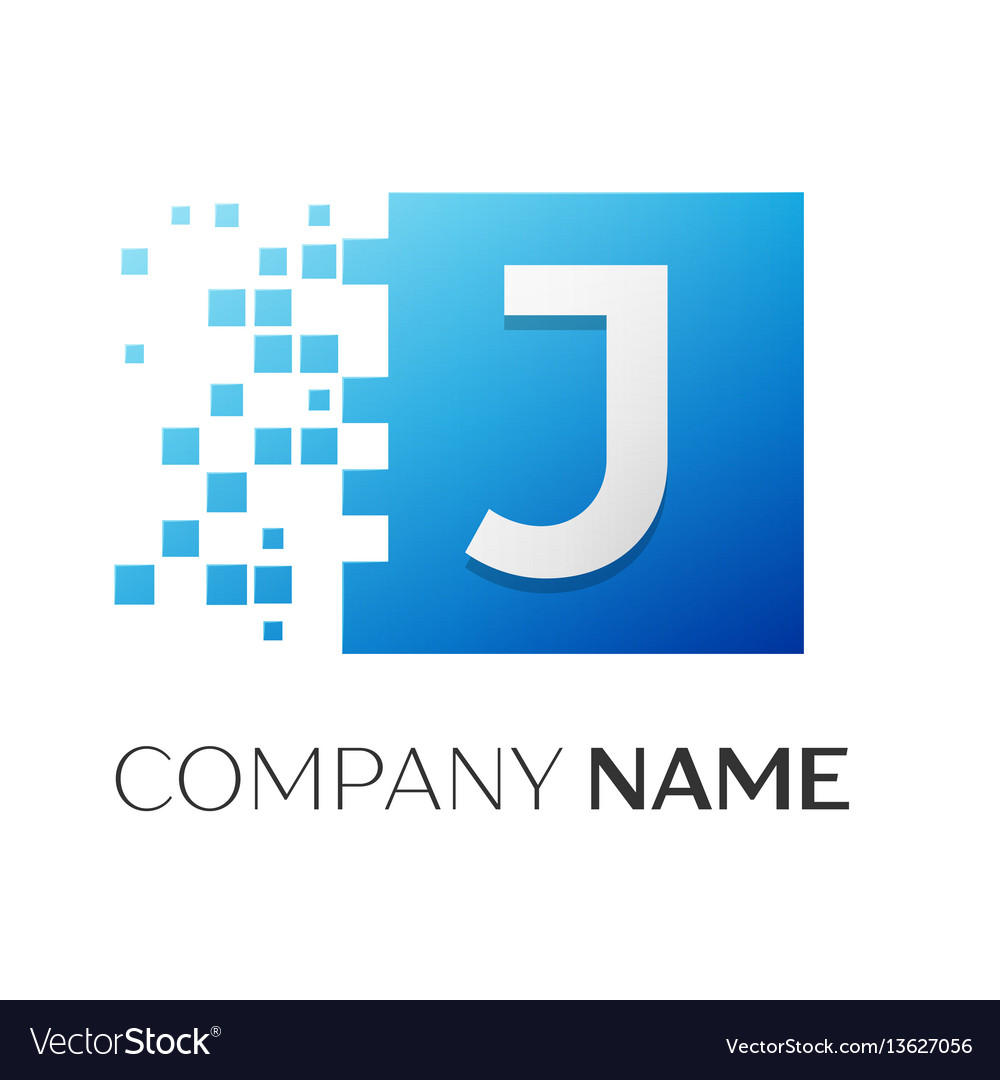 Letter J Logo Symbol In Colorful Square Royalty Free Vector