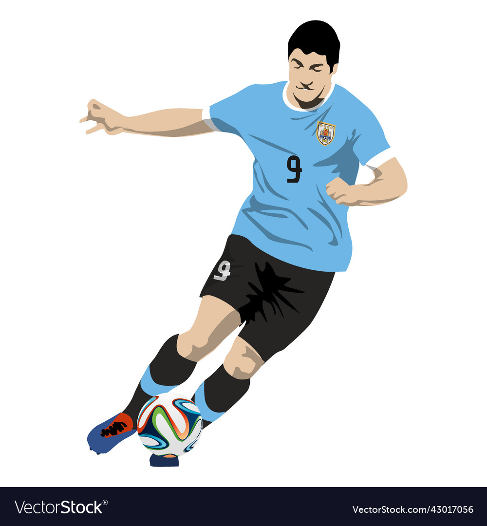 Luis suarez cartoon Royalty Free Vector Image - VectorStock