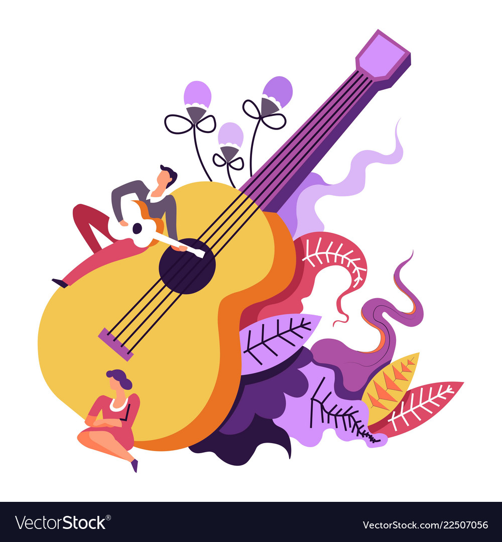 music-concert-musical-performance-of-guitarist-vector-image