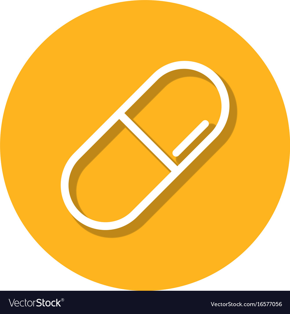 Pill within a circle line icon