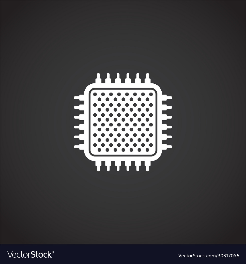 Processor chip related icon on background vector image Processor chip related icon on background