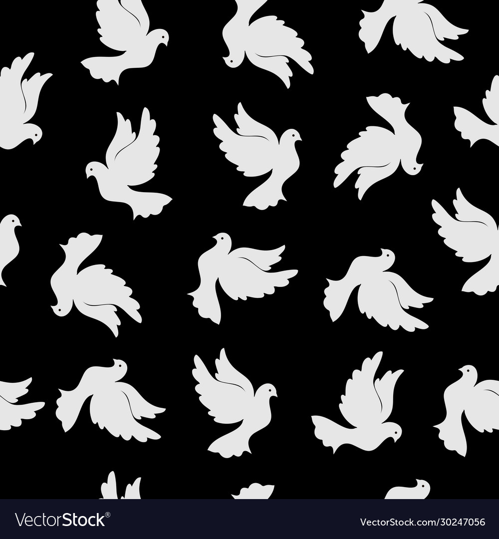 Seamless pattern with pigeons for design