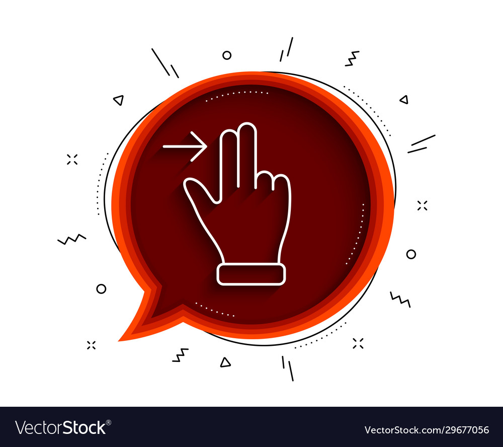Touchscreen gesture line icon slide right arrow vector image Touchscreen gesture line icon slide right arrow