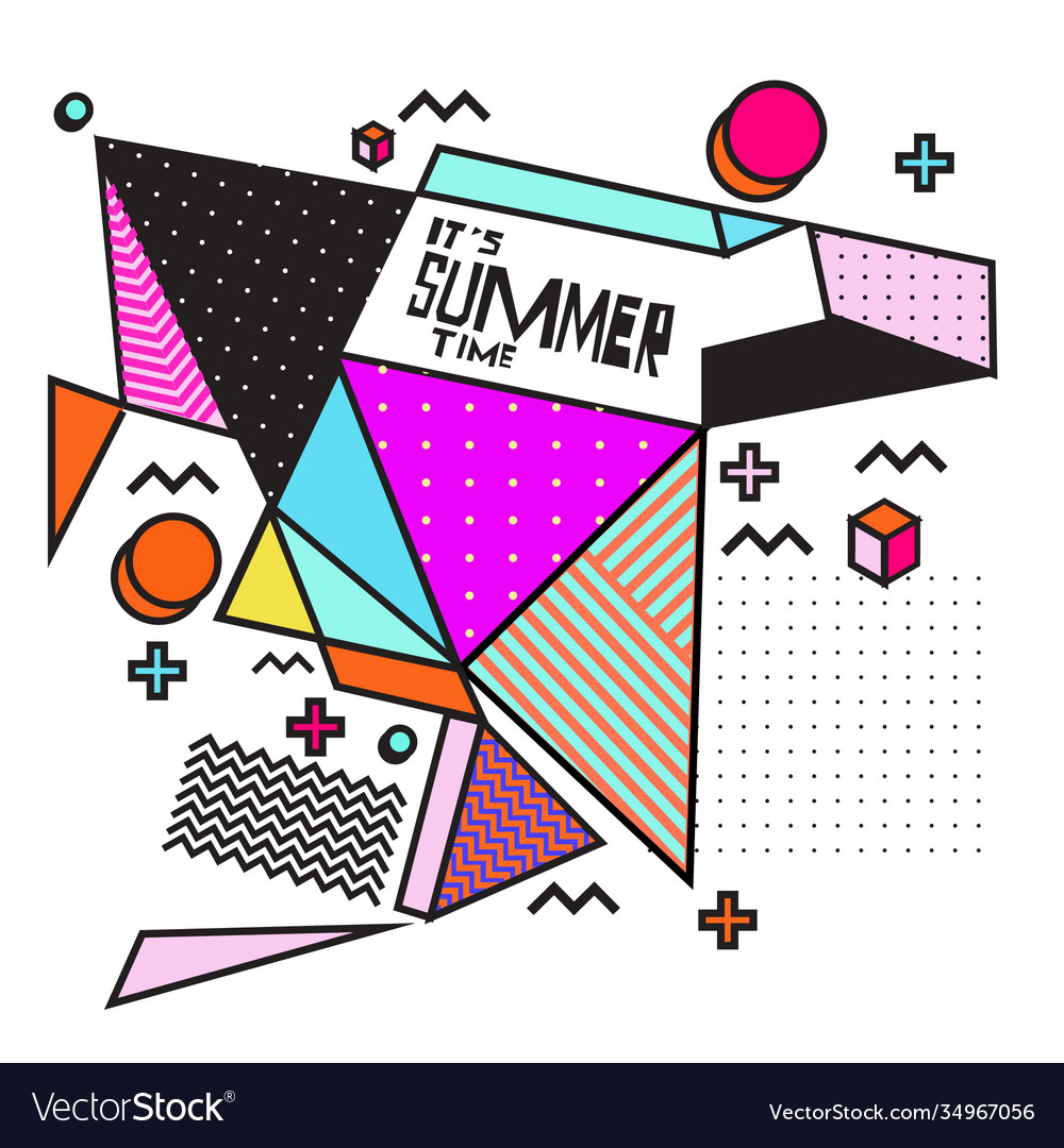 Triangle geometric forms for summer design event vector image Triangle geometric forms for summer design event