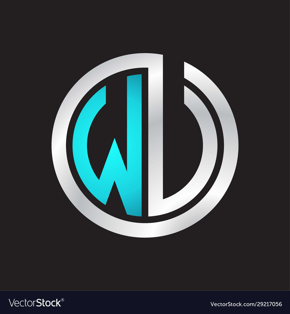 Wu initial logo linked circle monogram vector image Wu initial logo linked circle monogram