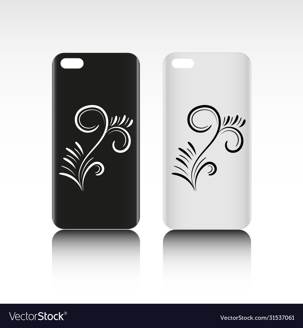 Blank phone case with graphic design black