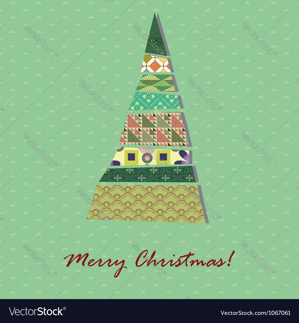 Card with pattern xmas tree