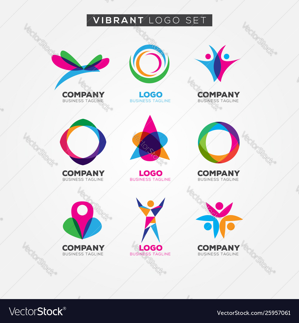 Colorful vibrant logo set sign symbol icon