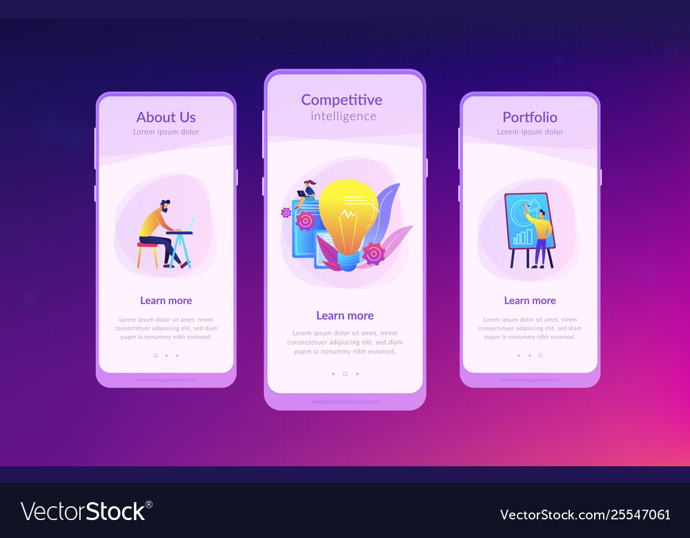 Competitive intelligence app interface template