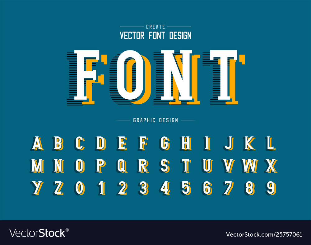 Font and alphabet line writing style typeface