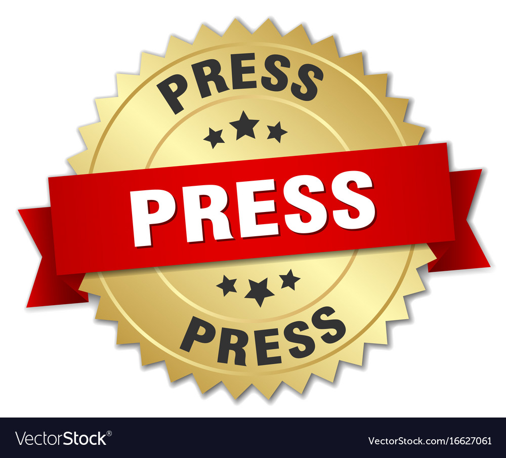 Gold Round Badge - Press Icon