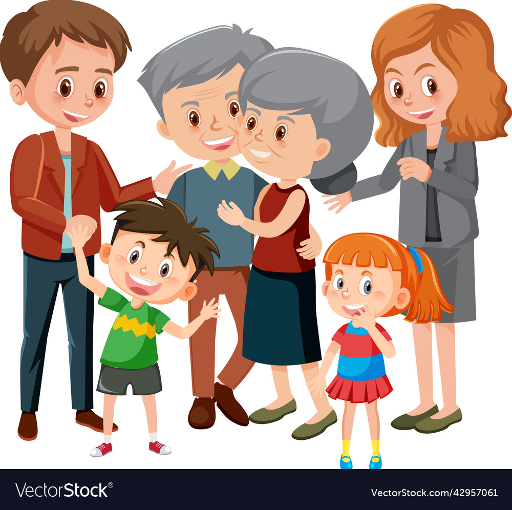 Happy family cartoon character Royalty Free Vector Image