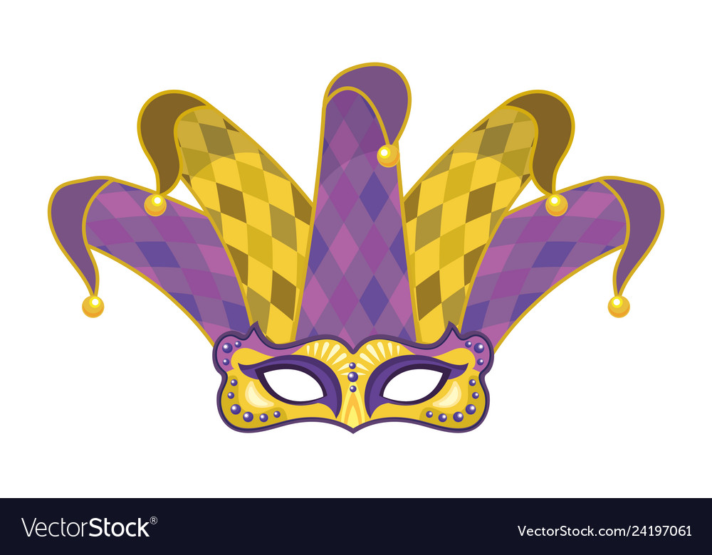 Mask with jester hat Royalty Free Vector Image