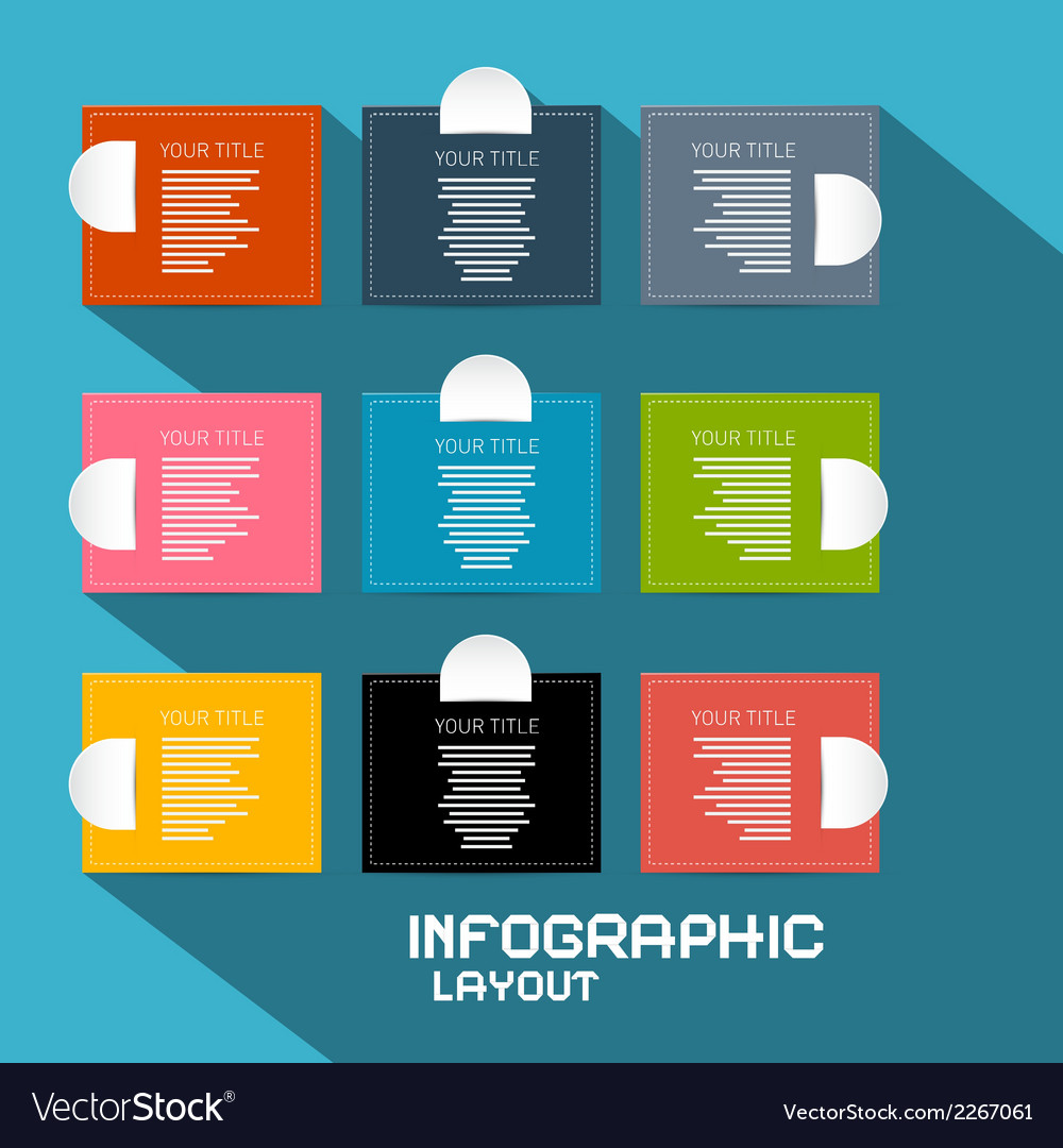 Paper infographics template - layout on blue