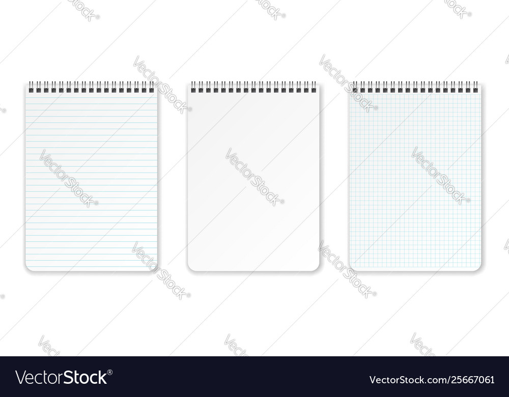 Realistic blank pages notebook