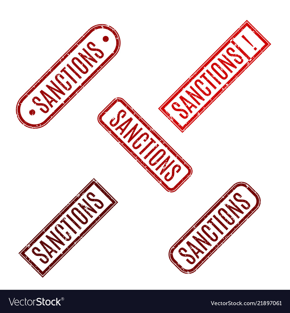 Rectangular rubber stamp with text sanction vector image Rectangular rubber stamp with text sanction
