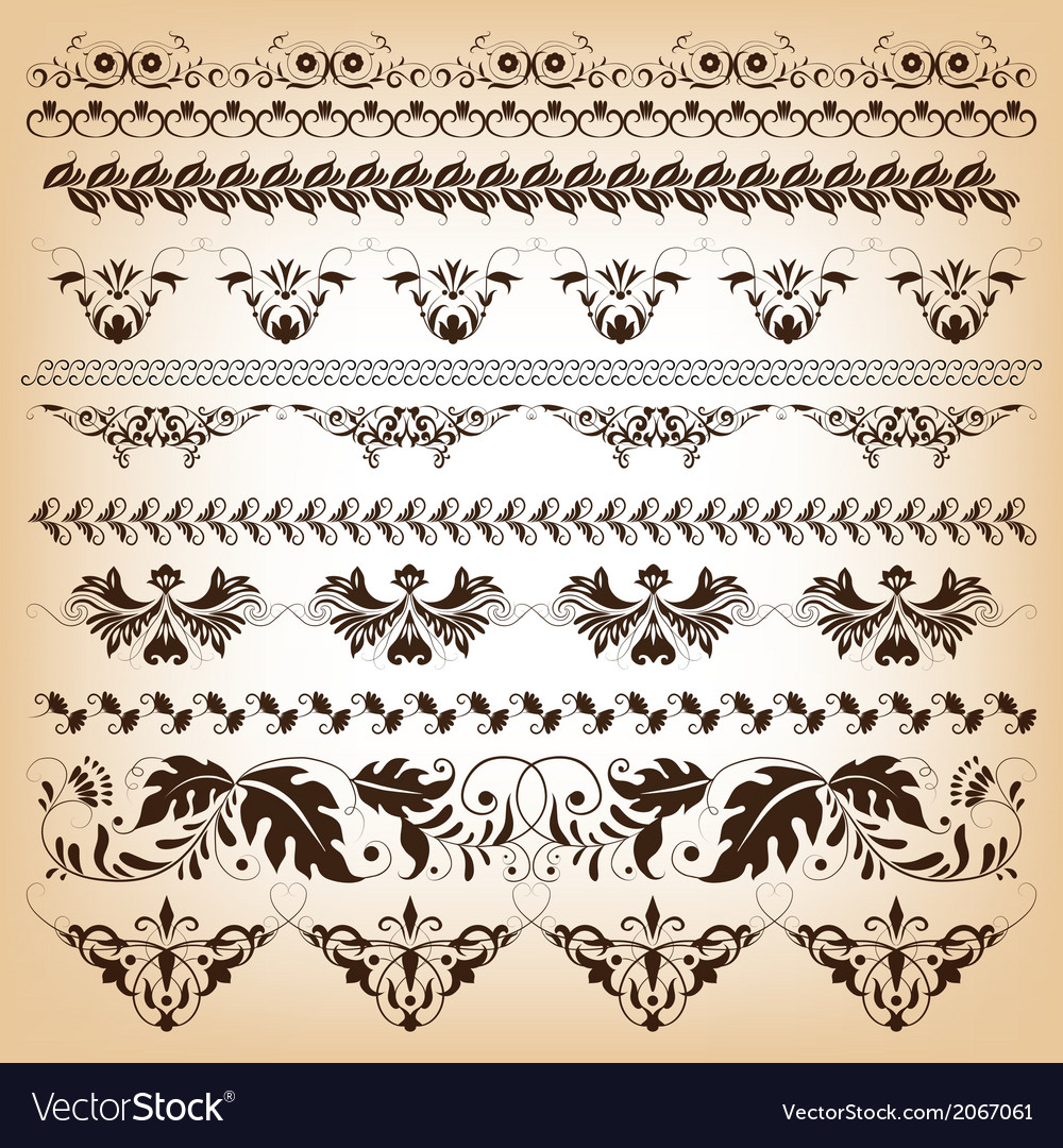 Set of borders for design
