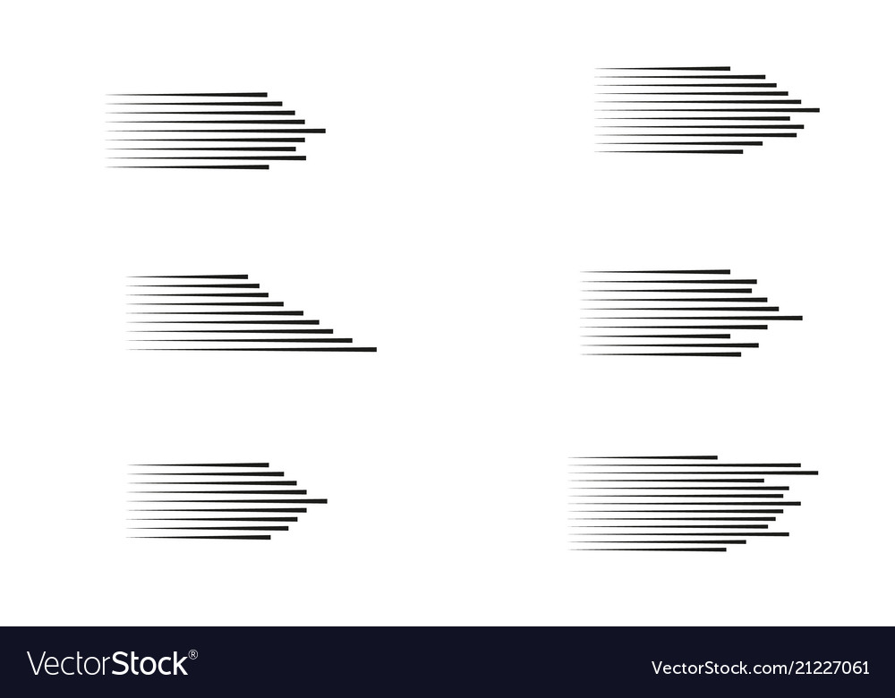 Set speed lines isolated motion effect
