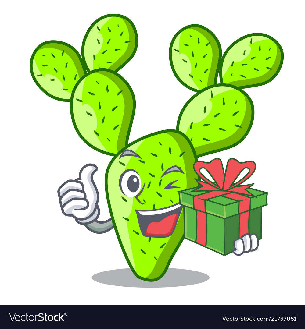 Mit Geschenk schöne opuntia cactus im Garten