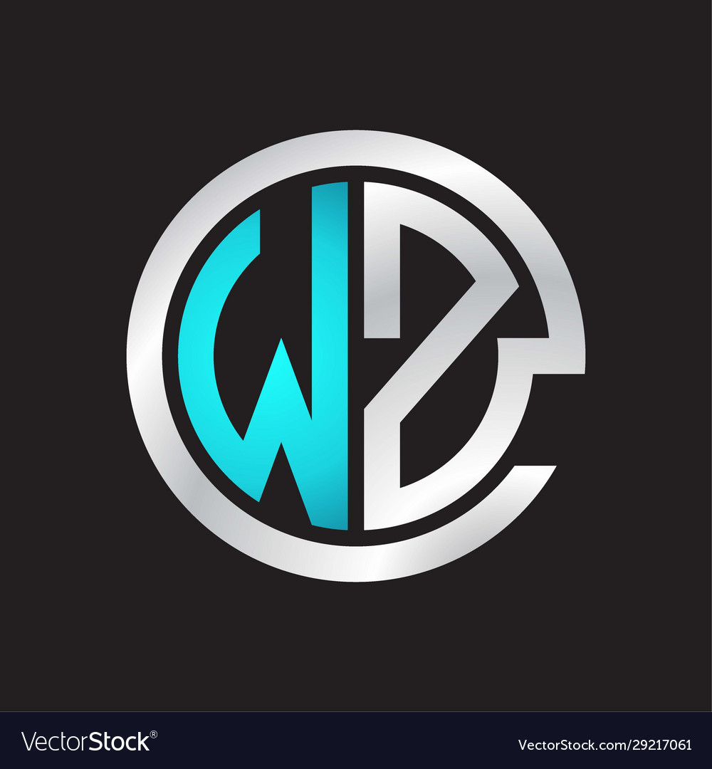 Wz initial logo linked circle monogram