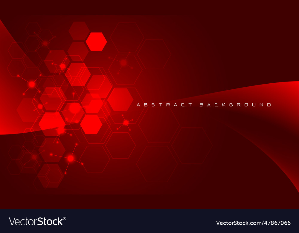 Abstract red technology hexagon curve futuristic vector image Abstract red technology hexagon curve futuristic