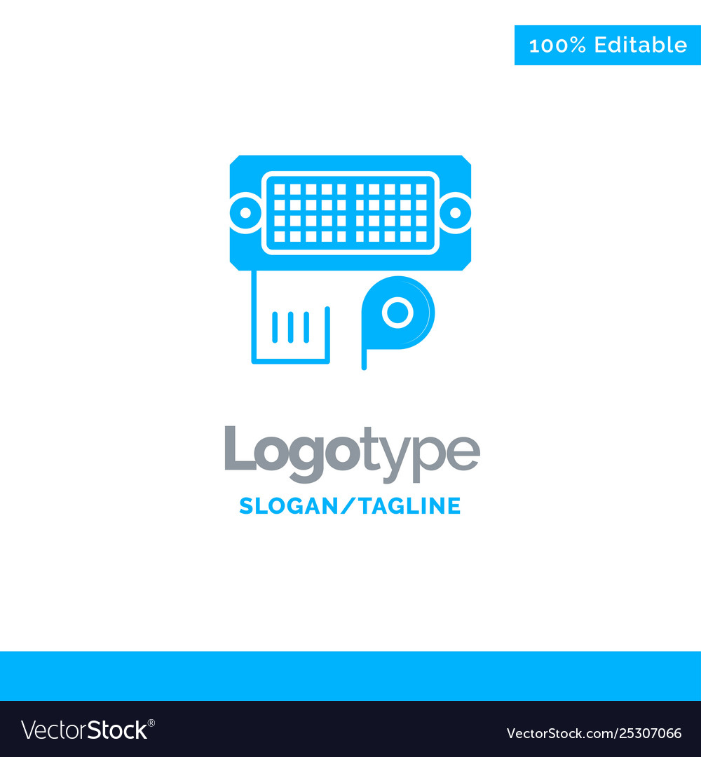 Adapter connection data input blue solid logo