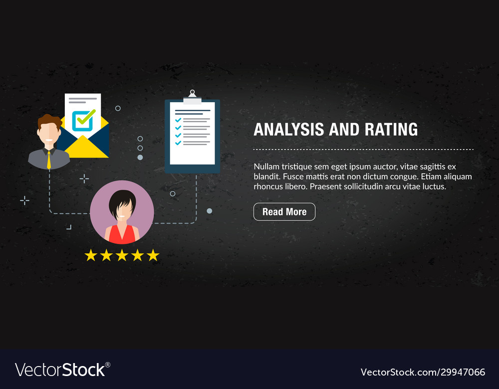 Analysis and rating banner internet with icons