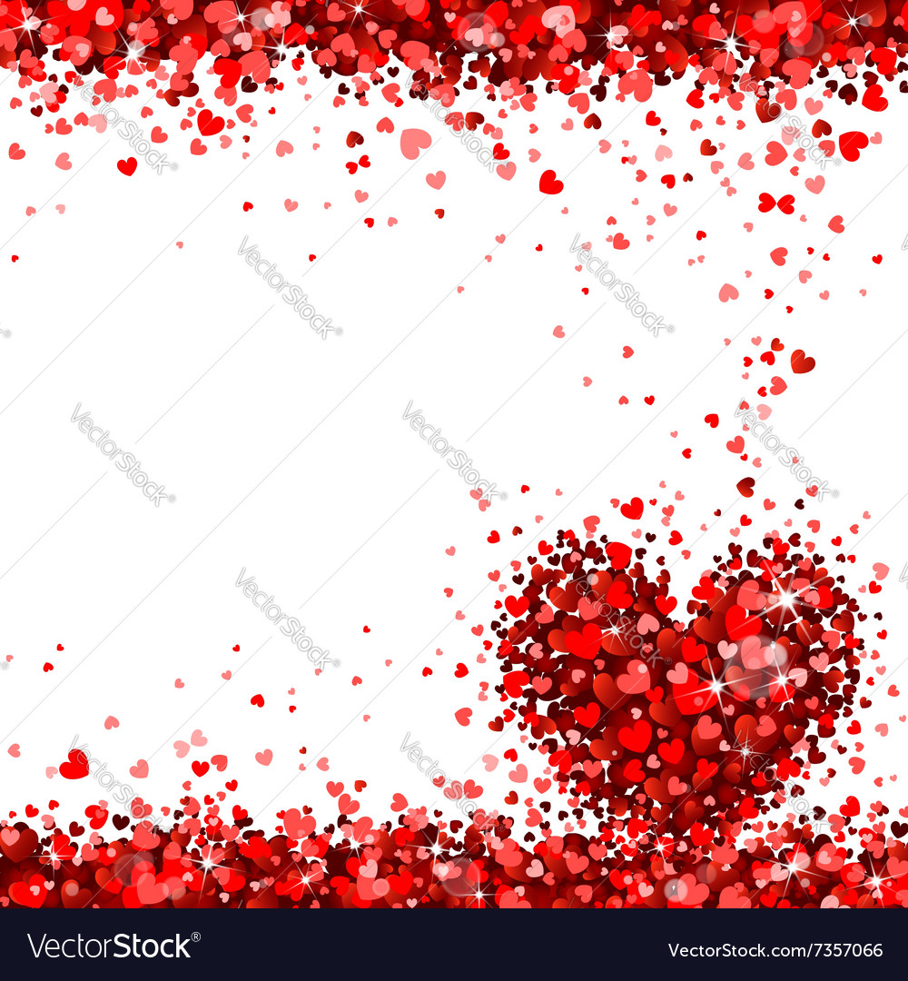 Background red hearts Royalty Free Vector Image